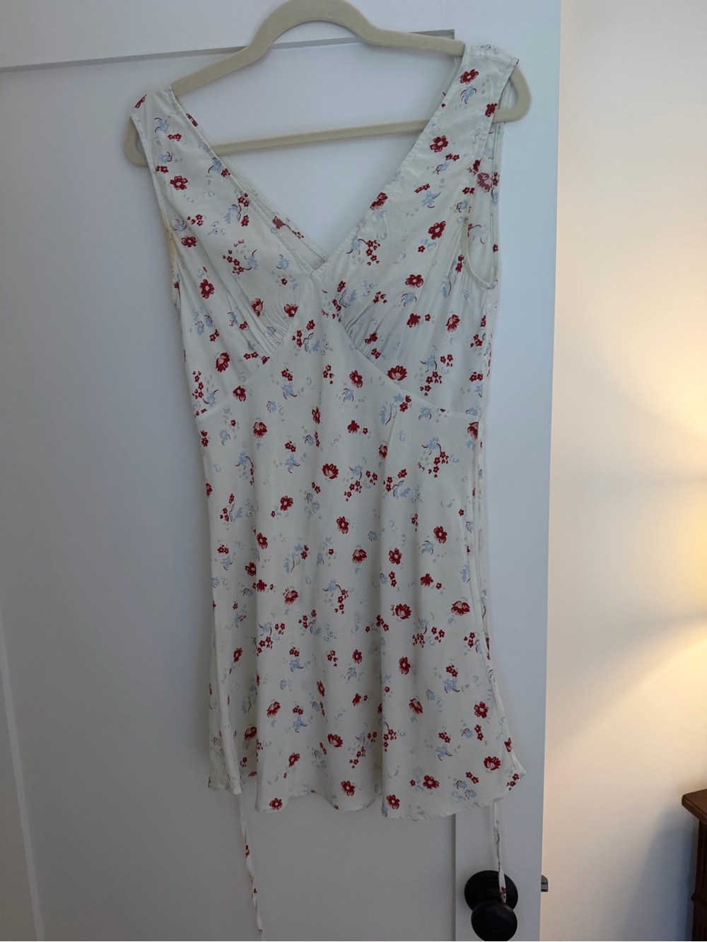 Realisation Par Cream Mini Dress with Red Floral Print
